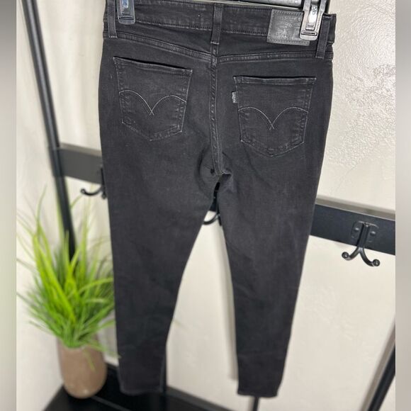 LEVI'S 535 SUPER SKINNY JEANS Black Size W28 L30 - Picture 14 of 16